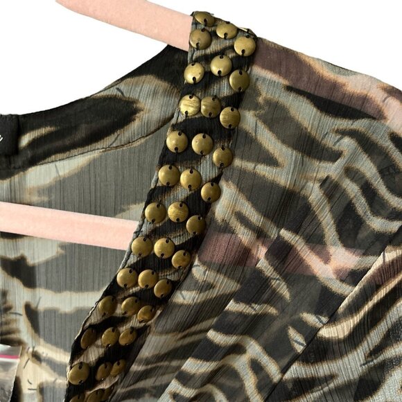 Club Z Womens Sheer Swim Coverup Size S Animal Print Resortwear Vacation Cruise - Picture 4 of 8